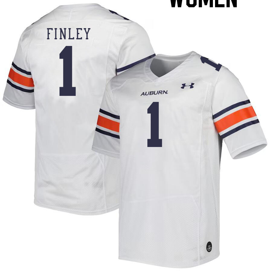 Women #1 T.J. Finley Auburn Tigers College Football Jerseys Stitched-White